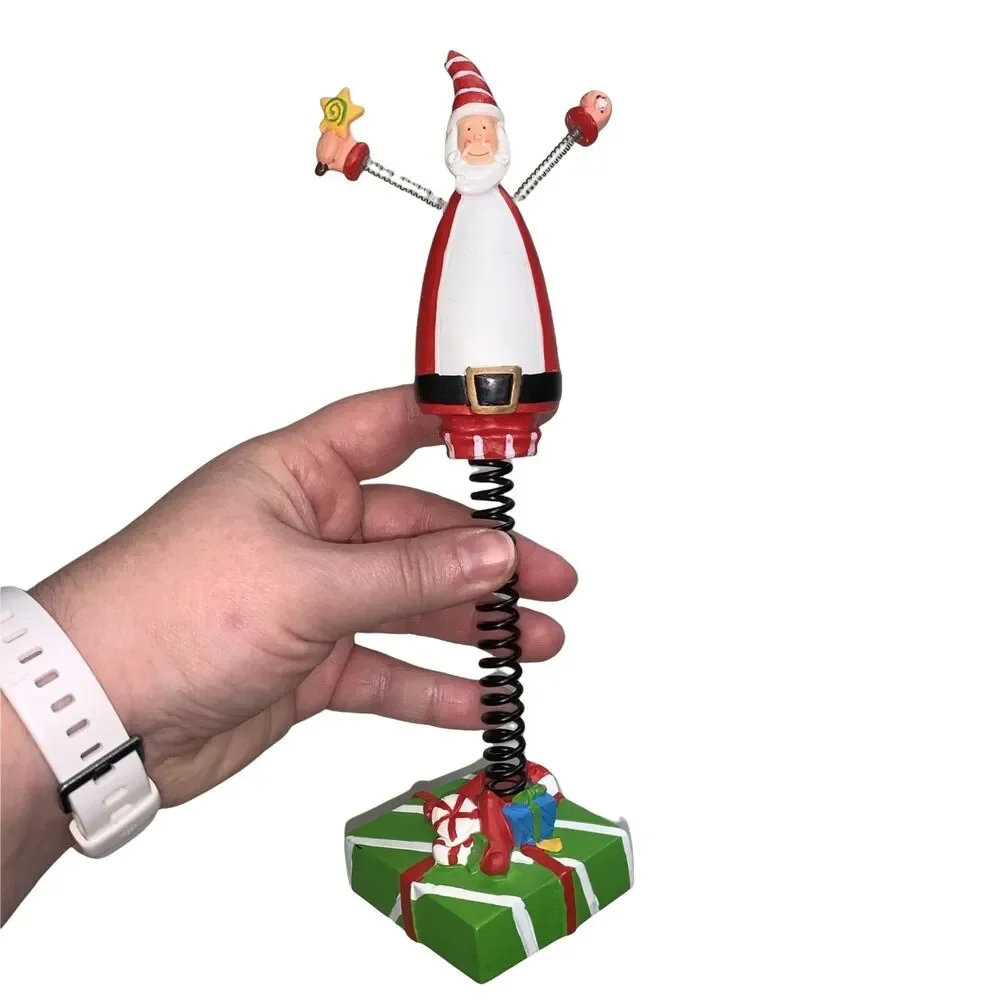 Christmas Holiday Santa Claus Springy Bobble Head Desk Top Decoration